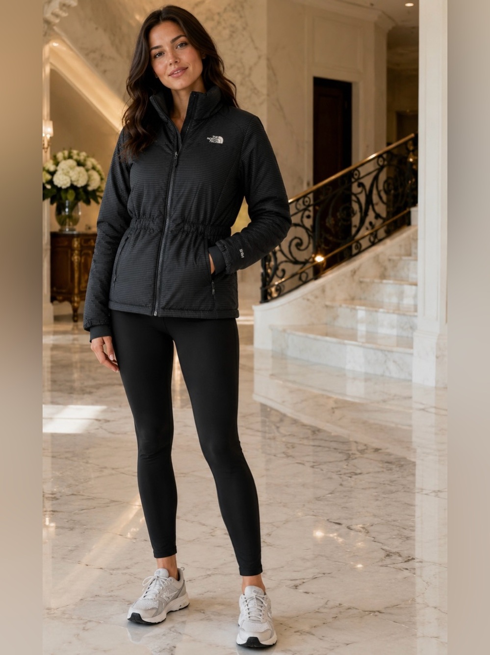 The North Face 550 Goose Puffer Jacket Womens Large Black